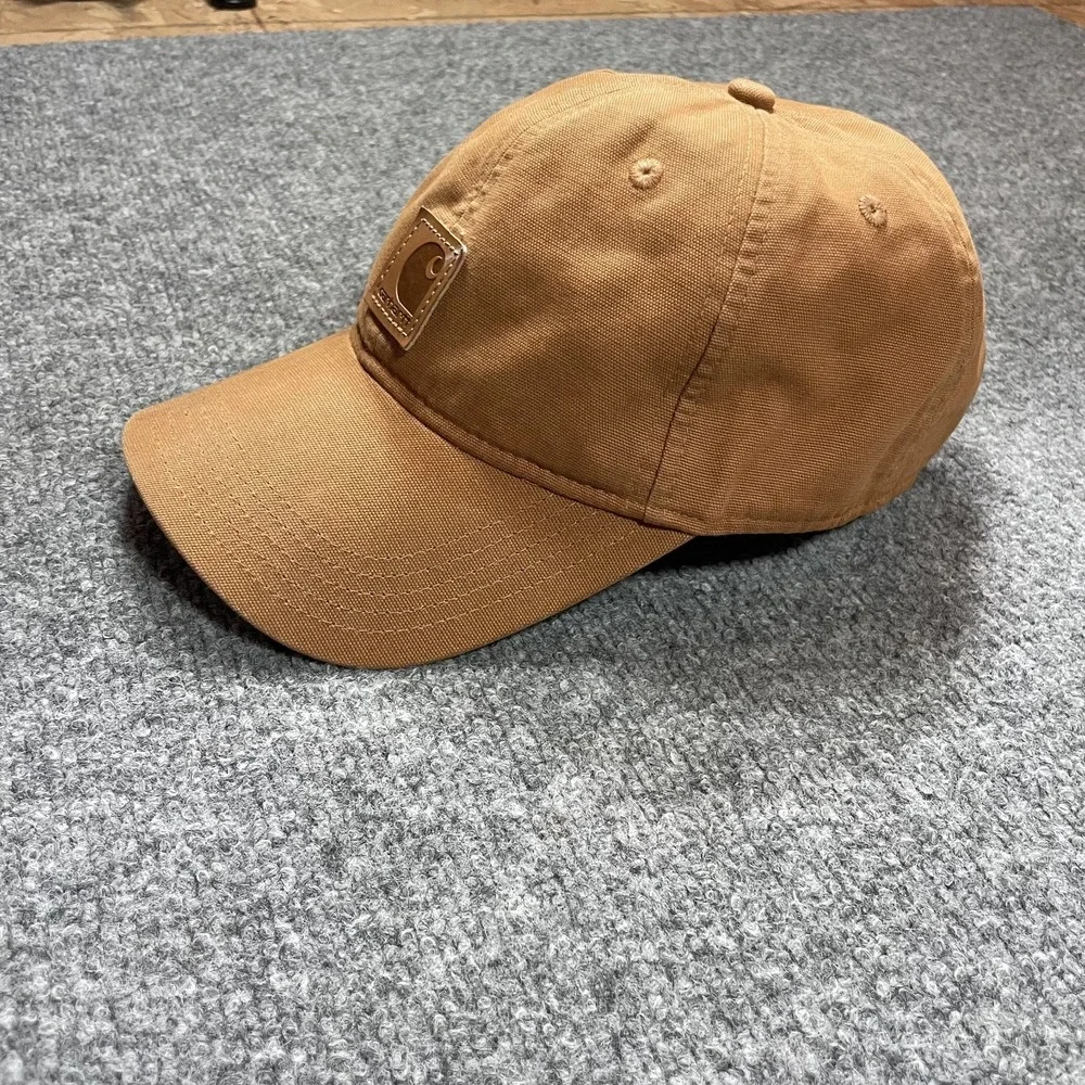 Carhartt Baseball Cap Unisex One Size Brown Canvas Adjustable Logo Patch Hat